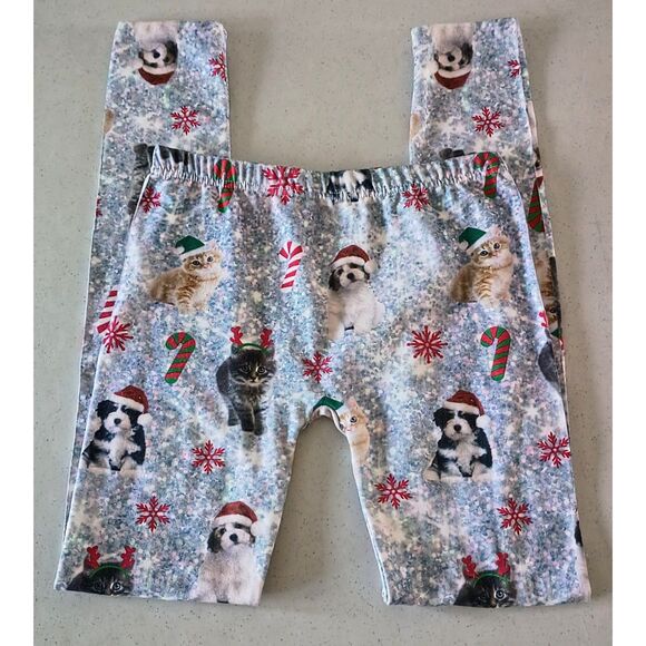 Christmas Dog & Cat Fleece Leggings | Cozy Holiday S/M - Picture 8 of 8
